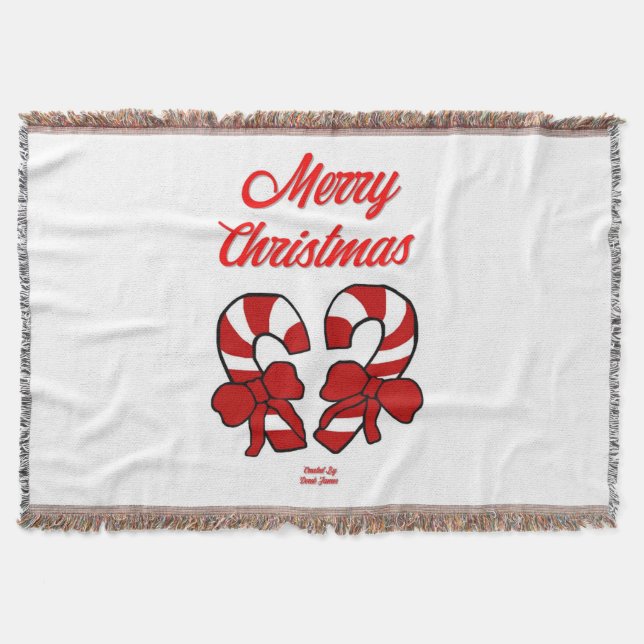 Julens Polkagrisar Throw Blanket Filt (Framsidan)