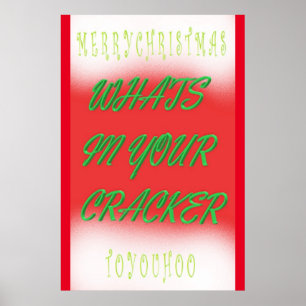 Julens poster utformning i röd grönt vit text