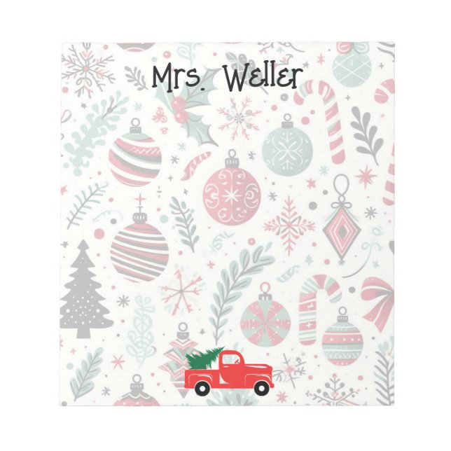 Julens prydnadsämne - Personlig Anteckningsblock (Framsida)