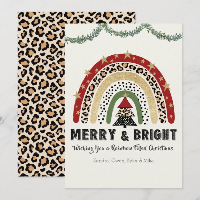 Julens regnbåge - platta Helgdag Julkort (Fram/baksida)