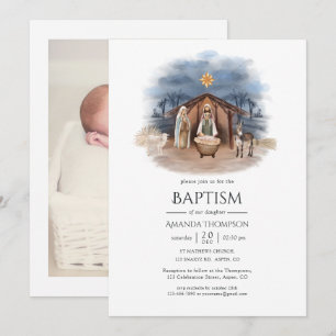 Julens religiösa födelse Jesus foto Inbjudningar