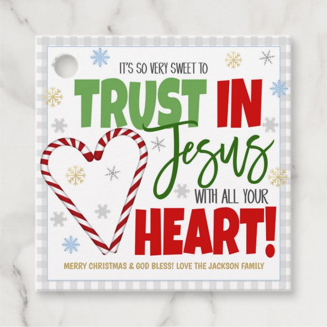 Julens Religiösa - Märkre Gåvor Etiketter (Framsida)