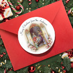 Julens Religiösa Vintage - nativitet Runt Klistermärke<br><div class="desc">Grattis till Jesus födelsedag med våra vintage Nativitetsmärken. Samordning av inbjudningar och party-leveranser ingår också i denna samling. Om du vill göra ytterligare anpassningar klickar du på knappen "Anpassa" och användor verktyg som är utformat för att ändra mallen.</div>