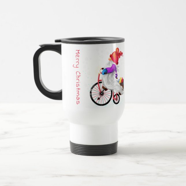 Julens Resemugg Gnome med Bike och Gift (Vänster)