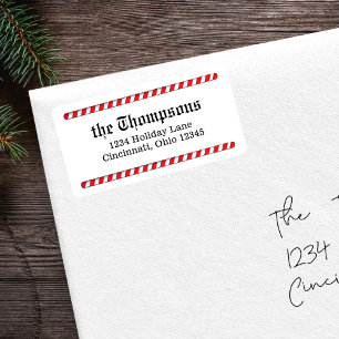 Julens Returadress Red and White Adressetikett