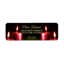 Julens Returadress Red Candle Winter Helgdag