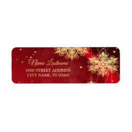 Julens Returadress Red Golden Julfest Returadress Etikett