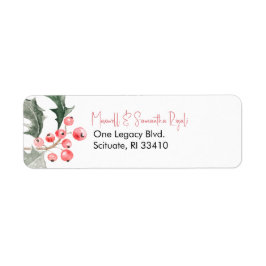 Julens Returetiketter Holly & Berries Returadress Etikett