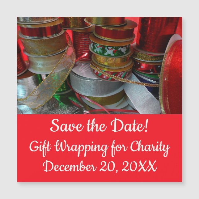 Julens Ribbon Helgdag Red och Guld (Framsida)