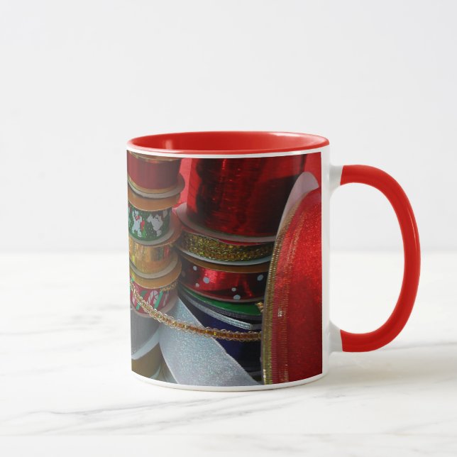 Julens Ribbon Helgdag Red och Guld Mugg (Höger)
