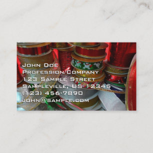 Julens Ribbon Helgdag Red och Guld Visitkort