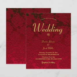 Julens Röda Eleganten Guld Modern Blommigt Budget