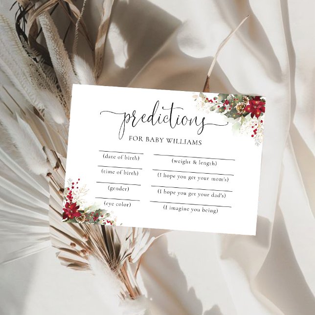 Julens Röda poinsettia-predikkort Inbjudningar (Skapare uppladdad)