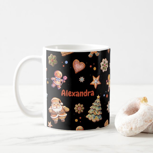 Julens Roligt Cute Gingertea Namn Anpassningsbar Kaffemugg (Med munk)