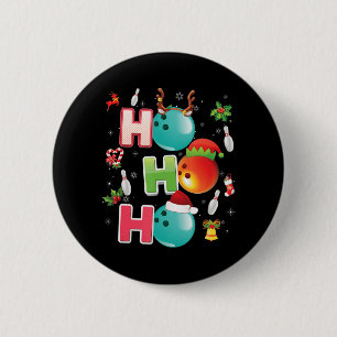Julens Roligt Ho Ho Ho Bowling Pajama Santa Älskar Knapp