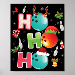 Julens Roligt Ho Ho Ho Bowling Pajama Santa Älskar Poster