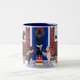 Julens Roligt Labradors Två-Tonad Mugg