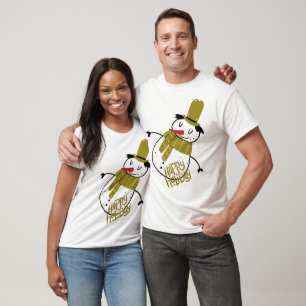 Julens Roligt och Playfull Snögubbe T-Shirt