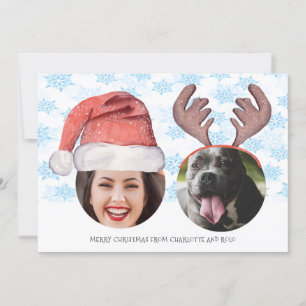 Julens Roligt Photo Santa Reindeer personlig Julkort