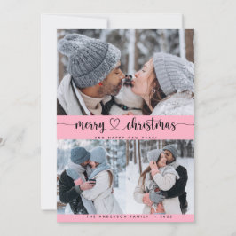 Julens Rosa 3 Samla ihop multifoto-Helgdag Inbjudningar