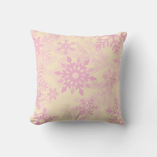 Julens Rosa Dancing Snöflingor Pillow Kudde