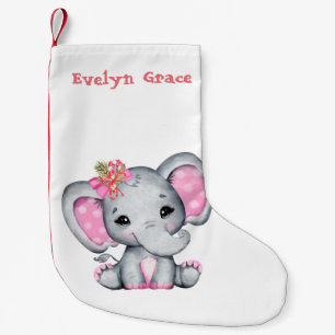 Julens Rosa Elephant Small jul Stock Liten Julstrumpa
