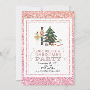 Julens Rosa Nutcracker Ballet Party-inbjudan Inbjudningar