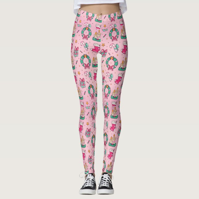 Julens Rosa och lager Leggings (Framsida)