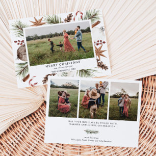 Julens Rustic Photo Ram Helgdag Card Julkort