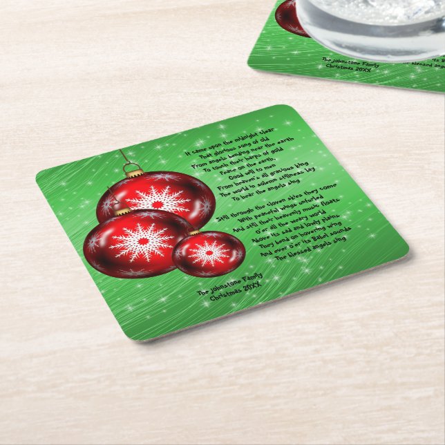 Julens Sång - kom vid midnatt - Underlägg Papper Kvadrat (Vinklad)