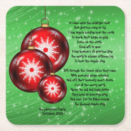 Julens Sång - kom vid midnatt - Underlägg Papper Kvadrat