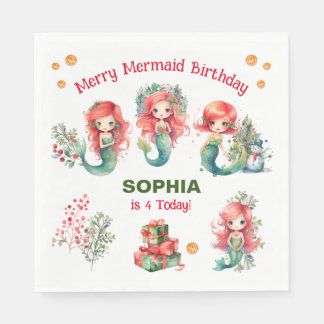 Julens Sjöjungfru Birthday Napkins Pappersservett