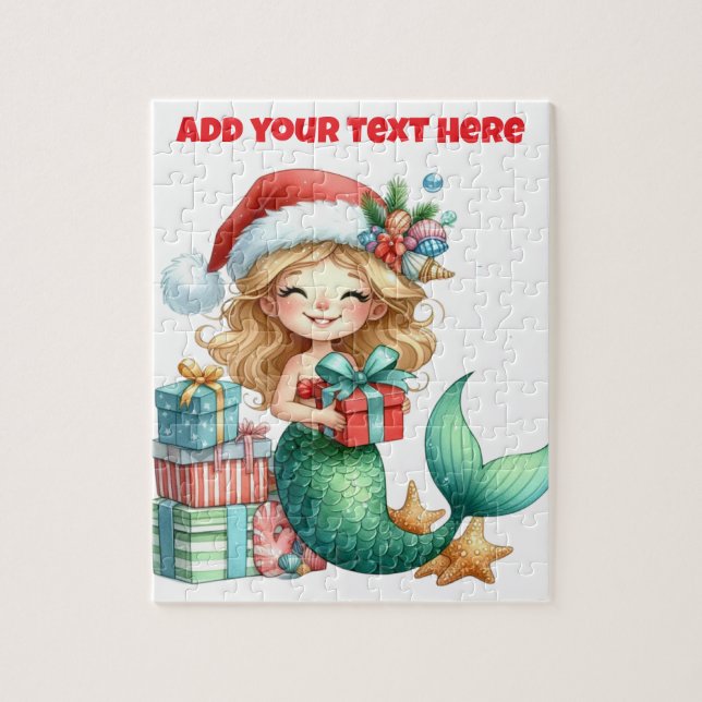 Julens Sjöjungfru Kids Puzzle - Personlig Gift Pussel (Vertikal)