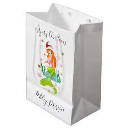 Julens sjöjungfru och snöflingor guld personlig