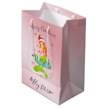 Julens sjöjungfru och snöflingor guld personlig