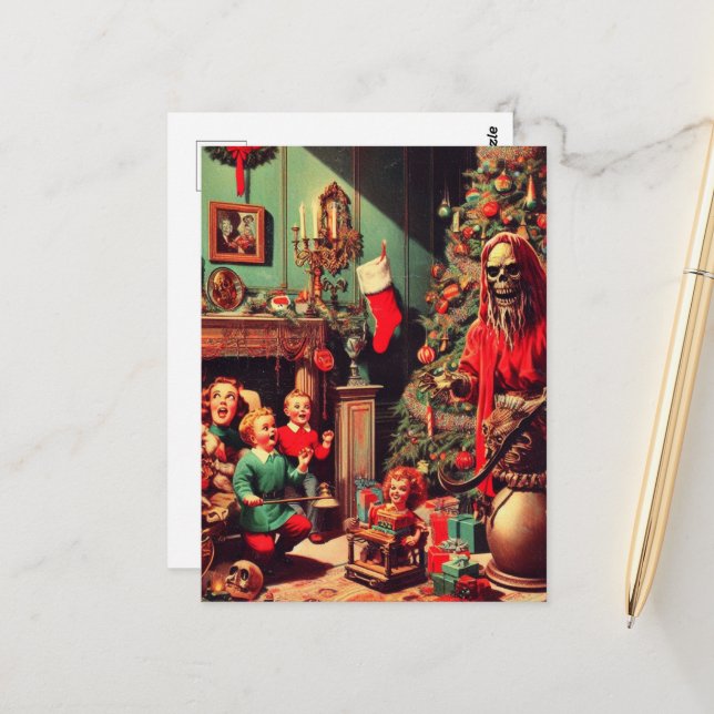Julens skräckscen vykort (Fram/Back In Situ)