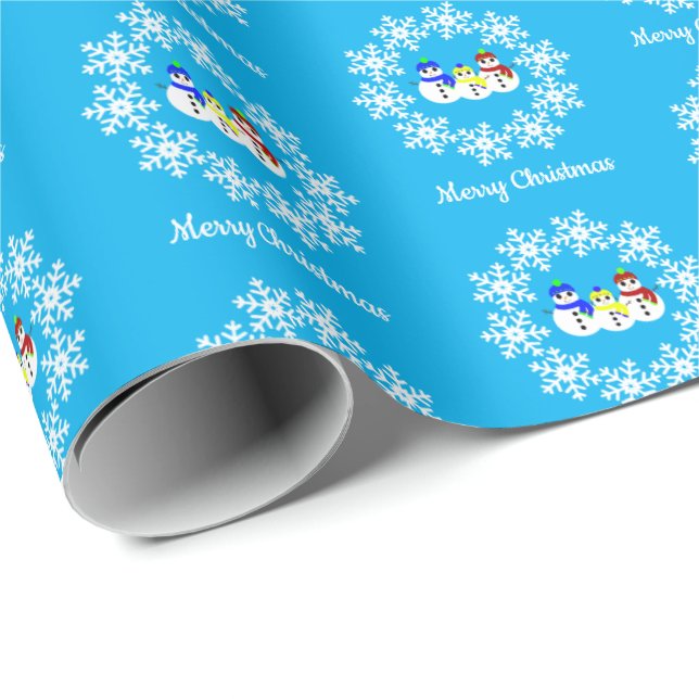 Julens Snögubbar Pappra Presentpapper (Rullad Hörn)