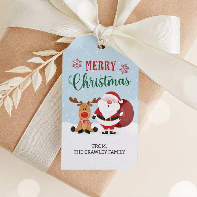 Julens Tack, jultomtens favoritmärken Presentetikett (Christmas Thank You Tags)