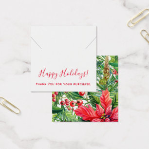 Julens Tack Necklace Visning Card Fyrkantigt Visitkort