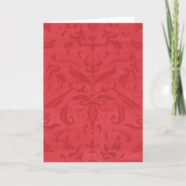 Julens Tack Red Damask Greeting Card Kort