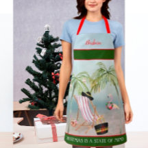 Julens Tänka Beach Handflatan Träd Flamingo