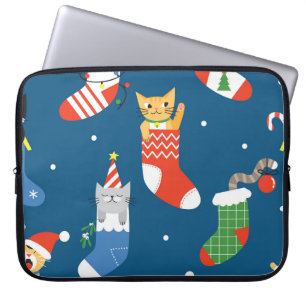 Julens Tecknad Cats Cute Mönster Laptop Fodral