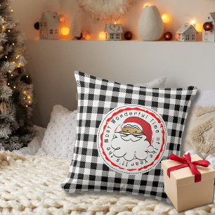 Julens Tecknad Ethnic Santa Black White Play Kudde