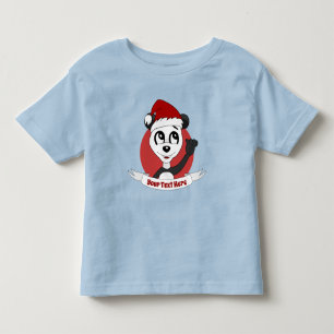Julens tecknad med söt panda björn småbarn t-s t shirt