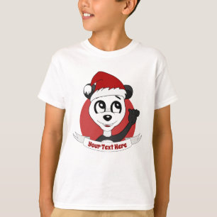 Julens tecknad med söt pandabjörn T-Shirt