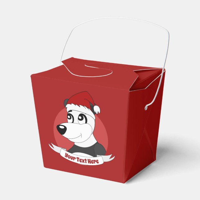 Julens tecknad med söt pandasbjörn presentaskar (Framsidan Sidan)