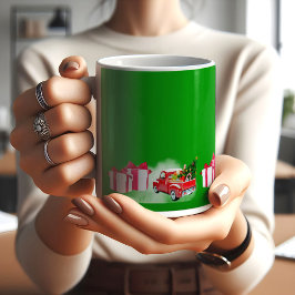 Julens tecknader grönt COFFEE MUGG