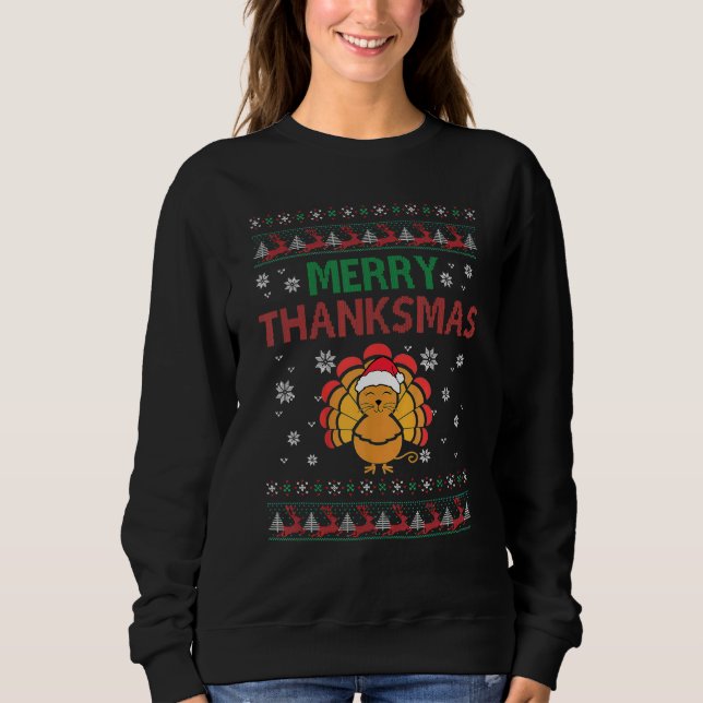 Julens Thanksgiving Turkiet Cat Satan Hat T Shirt (Framsida)