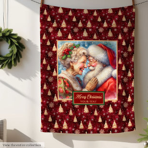Julens Throw Blanket Mysigt Gift & Claus Fleecefilt