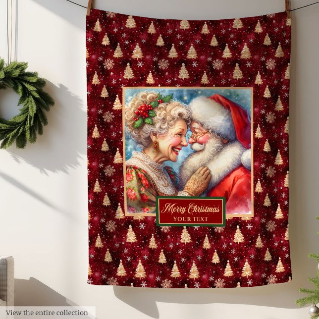 Julens Throw Blanket Mysigt Gift & Claus Fleecefilt (Christmas Throw Blanket Cozy Gift Mr & Mrs Claus)